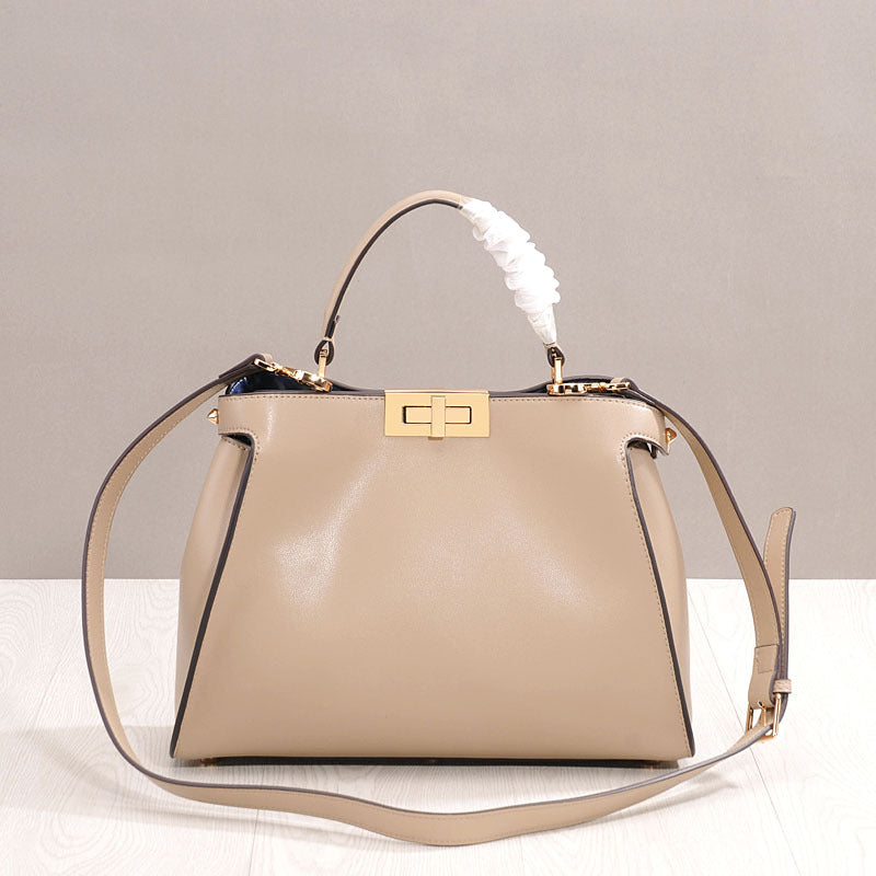 Women's Adult Lady Like Woman Genuine Leather Rotating Large Crossbody Bags