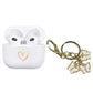 AIIEKZ Compatible con funda AirPods 3 2021 de silicona suave con patrón de corazón dorado para funda AirPods de 3.ª generación con bonito llavero de mariposa para niñas y mujeres (blanco)