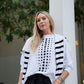 Pima Cotton Dot Dot Dot Luxury Boxy T-Shirt - White/Black