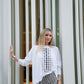 Pima Cotton Dot Dot Dot Luxury Boxy T-Shirt - White/Black