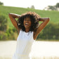Cotton Lycra Ruche Tank - White