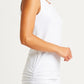 Cotton Lycra Ruche Tank - White