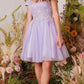 CLEARANCE - Eureka 9833 Short A-Line Off Shoulder Glitter Mesh Dress (Size M)