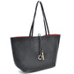 Women's Pebbled Faux Leather Reversible 2 in 1 Tote Shoulder Handbag Crossbody Bag