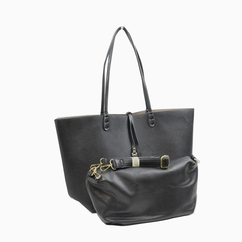 Classic Trapeze Tote Bag with Dual Handles and Ring Detail