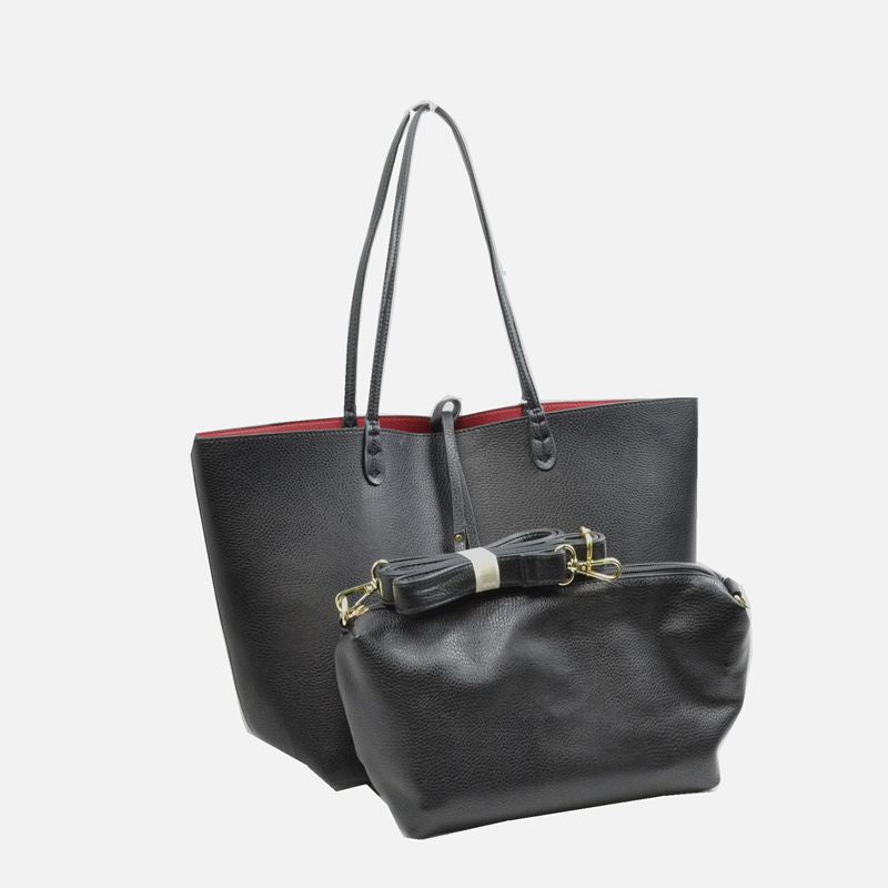 Classic Trapeze Tote Bag with Dual Handles and Ring Detail