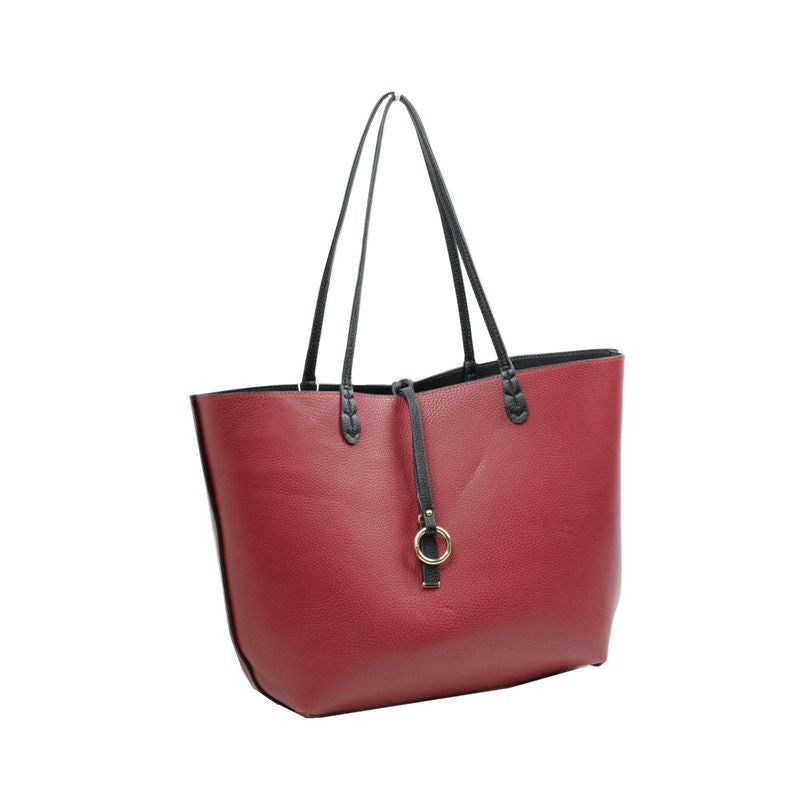 Classic Trapeze Tote Bag with Dual Handles and Ring Detail