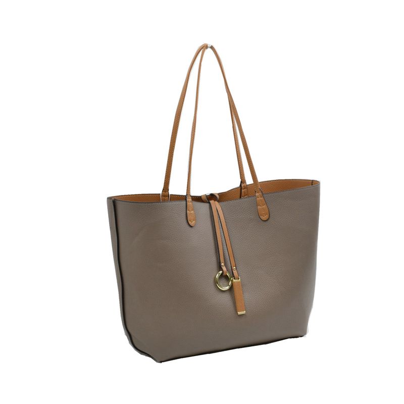 Classic Trapeze Tote Bag with Dual Handles and Ring Detail