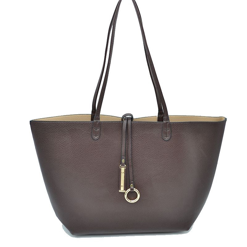 Classic Trapeze Tote Bag with Dual Handles and Ring Detail