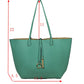Classic Trapeze Tote Bag with Dual Handles and Ring Detail
