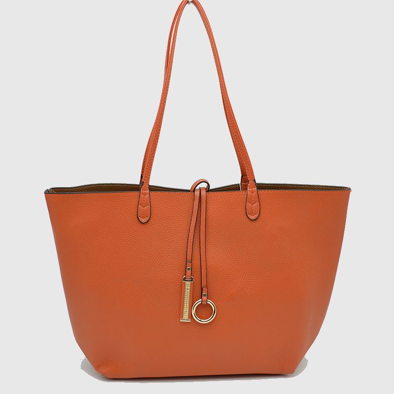 Classic Trapeze Tote Bag with Dual Handles and Ring Detail