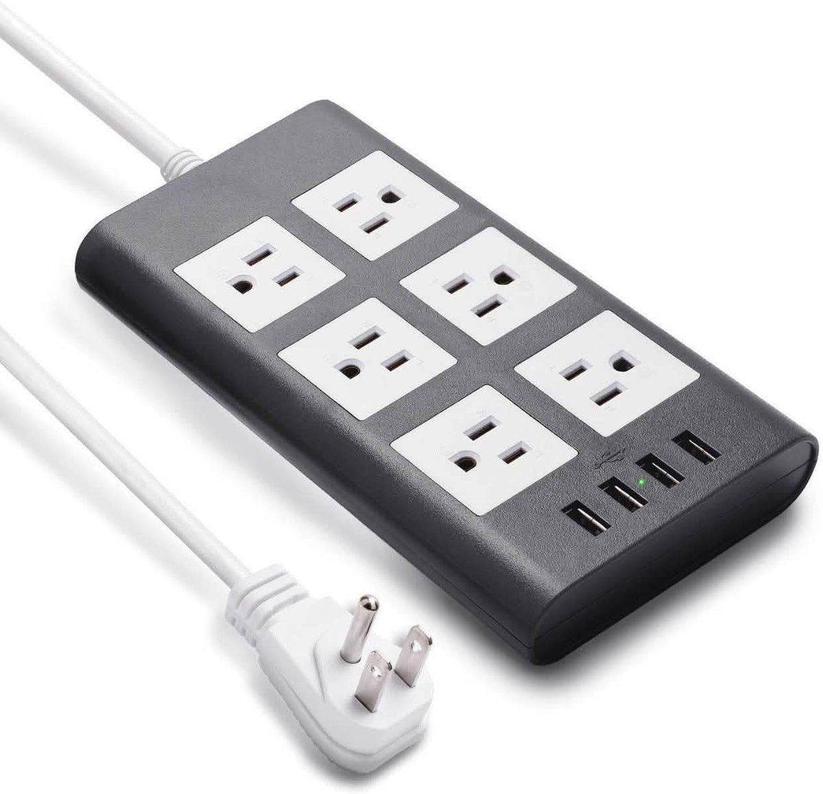 Regleta supresora de picos de tensión con USB de 3 m