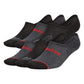 adidas Mens Superlite Linear 3.0 Super No Show Socks (6-Pair) Black/Onix Grey/Vivid Red Large