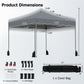 9.5 x 9.5 Feet Pop up Canopy Tent with Adjustable Heights