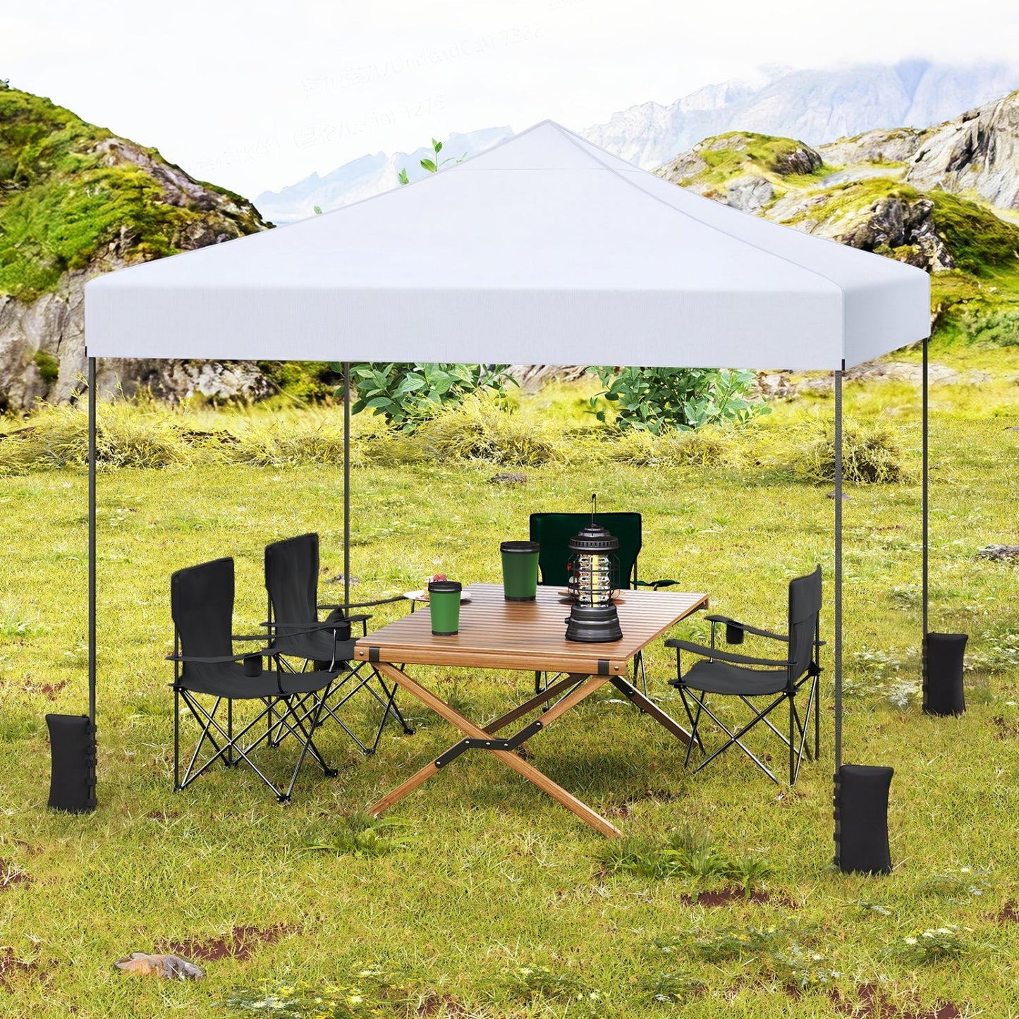 9.5 x 9.5 Feet Pop up Canopy Tent with Adjustable Heights