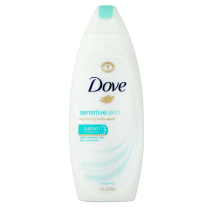 Dove Gel de baño para una piel más suave y tersa, piel sensible, hipoalergénico y sin sulfatos, gel de baño de 650 ml