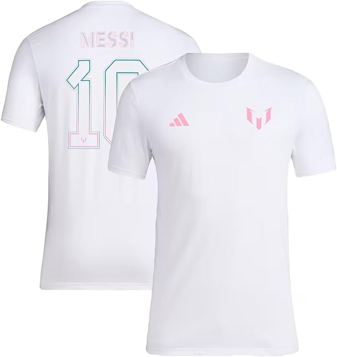 Las camisetas de la colección Lionel Messi X Miami de adidas Kids celebran la llegada de Messi a Miami. Bienvenido a Miami, Messi (adidas Alpha s Regular #10 Miami - Blanco)