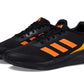 adidas® Kids Run Falcon 3.0 Running Shoes for Little Kids and Big Kids – Textile Design – Lace-Up Closure Black/Screaming Orange/Solar Gold 1 Little Kid M