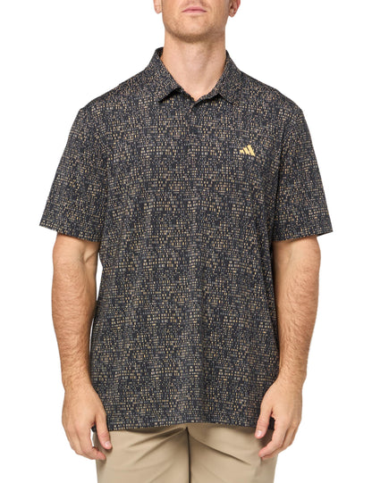 adidas Mens Ultimate365 Power Grid Print Polo Shirt Carbon