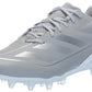 adidas Adizero Electric.2 American Football Sneaker Grey/Silver Metallic/White 1 US Unisex Little Kid