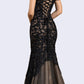 Cinderella Divine A0401 Off-Shoulder Mermaid Dress Lace Overlay Tulle Skirt