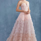 Andrea & Leo A0767 Tiered Long Formal Dress Corset Back Strapless