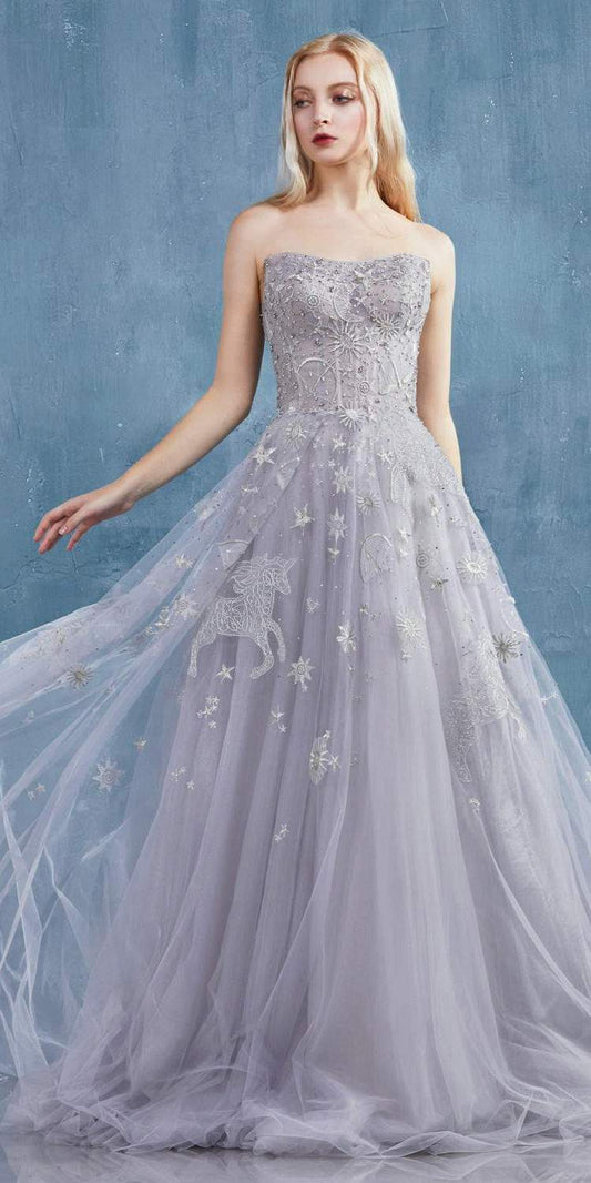 Andrea & Leo A0890 Vestido largo sin tirantes Constellation Dream