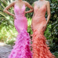 Andrea & Leo A1116 Floor Length Feathered Mermaid Gown