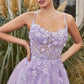 Andrea & Leo A1142 Floor Length Floral Applique A-Line Tulle Gown