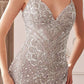 Andrea & Leo A1229 Long Fitted Feather and Bead Embellished Mermaid Gown