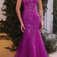 Andrea & Leo A1231 Long Fitted Lace and Tulle Mermaid Gown