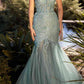 Andrea & Leo A1232 Long Fit and Flare Glitter Tulle Trumpet Gown