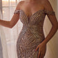 Andrea & Leo A1257 Long Off the Shoulder Embellished Gown
