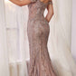 Andrea & Leo A1257 Long Off the Shoulder Embellished Gown