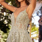 Andrea & Leo A1261 Long Lace Embellished A-Line Layered Tulle Gown