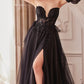 Andrea & Leo A1303 Long Strapless A-Line Glitter Tulle Gown