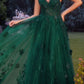 Andrea & Leo A1326 Long Tulle A-Line Floral Applique Gown