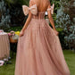 Vestido Largo Strapless con Cuentas y Brazaletes de Lazo Andrea & Leo A1338