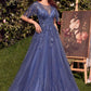 Andrea & Leo A1351 Embellished Lace Layered Tulle Ball Gown
