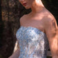 Vestido Andrea & Leo A1365 con cola y sin tirantes reluciente