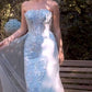 Vestido Andrea & Leo A1365 con cola y sin tirantes reluciente