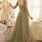 Andrea & Leo A1367 Dress Sequin Embellished Long Sleeve A-Line Gown