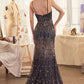 Andrea & Leo A1374 Dress Ombre Sequin Fitted Gown