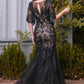 Andrea & Leo A1377 Dress Floral Motif Sequin Mermaid Gown