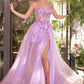 Andrea & Leo A1381 Tulle Daisy Asymmetric A-Line Gown