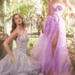 Andrea & Leo A1381 Tulle Daisy Asymmetric A-Line Gown
