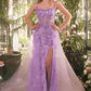 Vestido Andrea & Leo A1382 de tul con sobrefalda de margaritas
