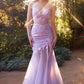 Vestido de sirena floral con lentejuelas Andrea & Leo A1388