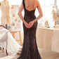 Andrea & Leo A1392 Dress One Shoulder Fully Beaded Floral Motif Gown