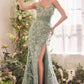 Andrea & Leo A1396 Sheer Pleated Corset Gown